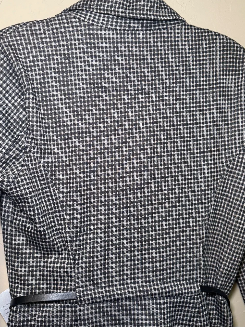 NWT Max Studio Checked Midi Blazer Dress Faux Wrap Long Sleeve Belted Business - Picture 9 of 15